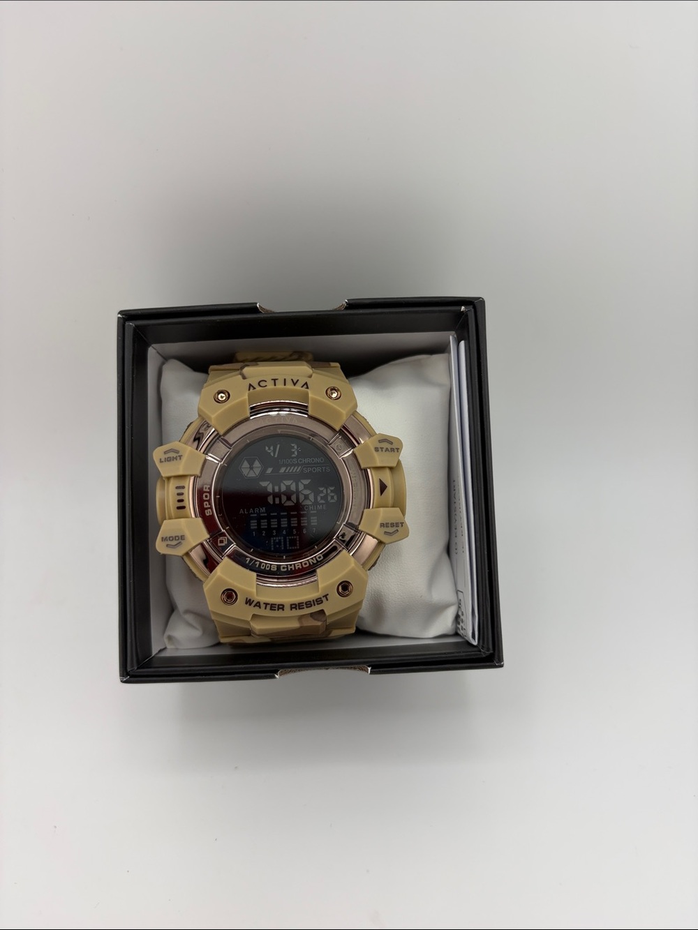 Activa Digital Sports Watch - Beige Gold Accent (ACW8050MC-012)